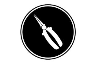 Download Pliers White Icon on Black Circle - Vector - Premium Resources