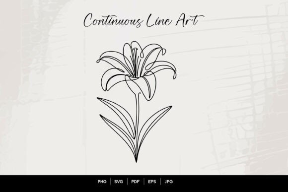 Download Lily Flower Continuous Line Art - Line art Collection