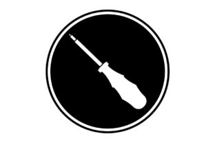 Download Screwdriver Icon on Black Circle - Vector - Premium Resources