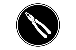 Download Pliers Icon on Black Circle - Vector - Premium Bundle