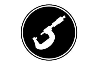 Download Micrometer Precision Icon on Black Circle - Vector - Premium Resources